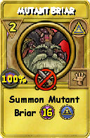 Wizard101 Myth spell card: Mutant Briar, Spell ID 1647