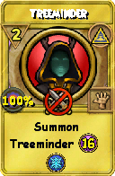 Wizard101 Myth spell card: Treeminder, Spell ID 1889