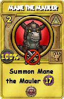 Wizard101 Myth spell card: Mane the Mauler, Spell ID 1697