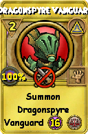 Wizard101 Myth spell card: Dragonspyre Vanguard, Spell ID 1771