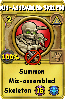 Wizard101 Myth spell card: Mis-assembled Skeleton, Spell ID 1640