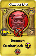 Wizard101 Myth spell card: Gumberjack, Spell ID 1651