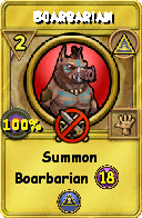 Wizard101 Myth spell card: Boarbarian, Spell ID 1650