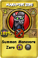 Wizard101 Myth spell card: Manavore Zero, Spell ID 1871