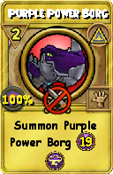 Wizard101 Myth spell card: Purple Power Borg, Spell ID 1754