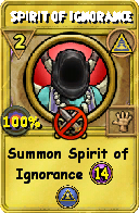 Wizard101 Myth spell card: Spirit of Ignorance, Spell ID 1977