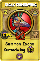 Wizard101 Myth spell card: Ixcax Cursedwing, Spell ID 1773