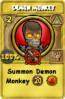 Wizard101 Myth spell card: Demon Monkey, Spell ID 1645
