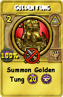 Wizard101 Myth spell card: Golden Tung, Spell ID 1996