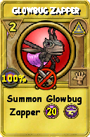 Wizard101 Myth spell card: Glowbug Zapper, Spell ID 1976