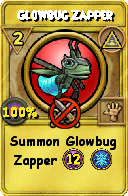 Wizard101 Myth spell card: Glowbug Zapper, Spell ID 1827