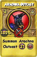 Wizard101 Myth spell card: Arachna Outcast, Spell ID 1888