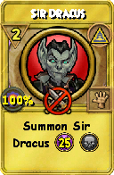 Wizard101 Myth spell card: Sir Dracus, Spell ID 1755