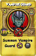Wizard101 Myth spell card: Vampire Guard, Spell ID 1585
