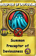Wizard101 Myth spell card: Preceptor of Deviousness, Spell ID 1830