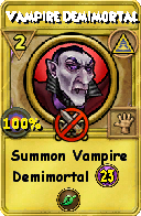 Wizard101 Myth spell card: Vampire Demimortal, Spell ID 1710