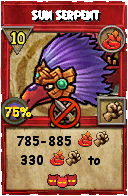 Wizard101 Fire spell card: Sun Serpent, Spell ID 1279