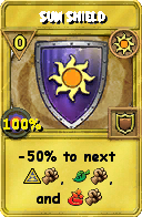 Wizard101 Sun spell card: Sun Shield, Spell ID 1109