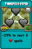 Wizard101 Death spell card: Threefold Fever, Spell ID 1762