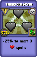 Wizard101 Death spell card: Threefold Fever, Spell ID 1762