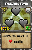 Wizard101 Death spell card: Threefold Fever, Spell ID 1501