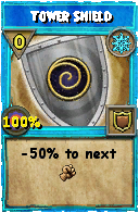 Wizard101 Ice spell card: Tower Shield, Spell ID 1140