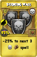 Wizard101 Death spell card: Silencing Wall, Spell ID 1450