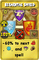 Wizard101 Balance spell card: Elemental Shield, Spell ID 1133