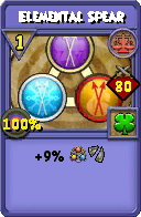 Wizard101 Balance spell card: Elemental Spear, Spell ID 1031