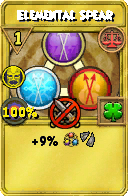 Wizard101 Balance spell card: Elemental Spear, Spell ID 1845