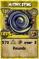 Wizard101 Myth spell card: Mythic Sting, Spell ID 1171