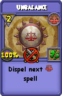 Wizard101 Balance spell card: Unbalance, Spell ID 1127