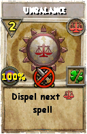 Wizard101 Balance spell card: Unbalance, Spell ID 1127