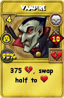 Wizard101 Death spell card: Vampire, Spell ID 1258