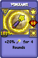 Wizard101 Star spell card: Vengeance, Spell ID 1054