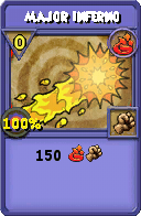 Wizard101 Fire spell card: Major Inferno, Spell ID 1028