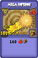 Wizard101 Fire spell card: Mega Inferno, Spell ID 1206