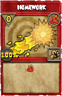 Wizard101 Fire spell card: Homework, Spell ID 1798