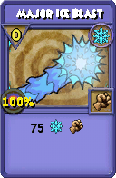 Wizard101 Ice spell card: Major Ice Blast, Spell ID 1733