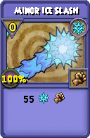 Wizard101 Ice spell card: Minor Ice Slash, Spell ID 1468