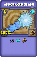 Wizard101 Ice spell card: Minor Cold Slash, Spell ID 1469