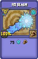 Wizard101 Ice spell card: Ice Slash, Spell ID 1489