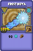 Wizard101 Ice spell card: Frost Nova, Spell ID 1491