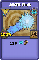 Wizard101 Ice spell card: Arctic Sting, Spell ID 1480