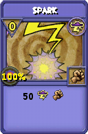 Wizard101 Storm spell card: Spark, Spell ID 1517
