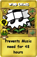 Wizard101 Gardening spell card: Wind Chimes, Spell ID 1164