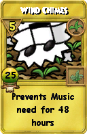 Wizard101 Gardening spell card: Wind Chimes, Spell ID 1179