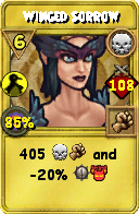 Wizard101 Death spell card: Winged Sorrow, Spell ID 1680