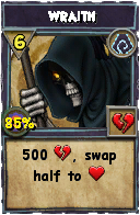 Wizard101 Shadow spell card: Wraith, Spell ID 1580