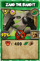 Wizard101 Life spell card: Zand the Bandit, Spell ID 1927